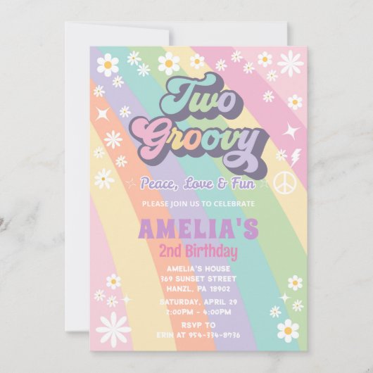 Twee groovy verjaardag uitnodiging (Voorkant)
