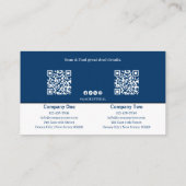 Twee grote bedrijven, een grote co-branded blauw aanbevelingskaartje (Achterkant)