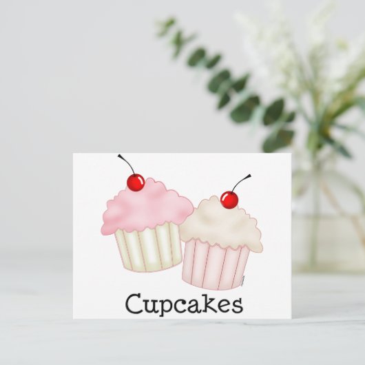Twee grote cupcakes briefkaart (Staand voorkant)