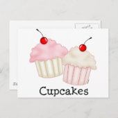 Twee grote cupcakes briefkaart (Voorkant / Achterkant)