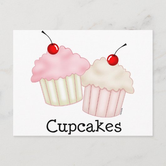 Twee grote cupcakes briefkaart (Voorkant)
