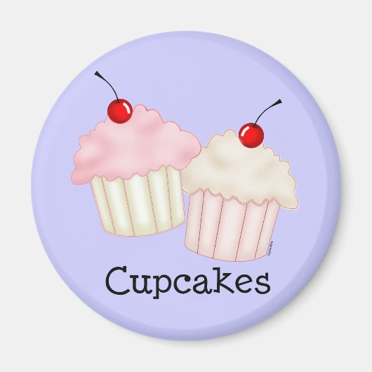 Twee grote cupcakes magneet (Voorkant)