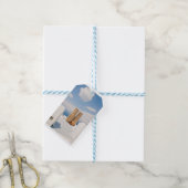 Twee grote potten op het eiland Santorini Cadeaulabel (Met Touw)