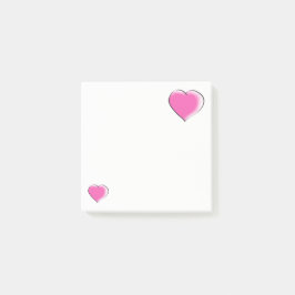 Twee grote roze harten post-it® notes