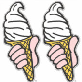 Twee grote, vette grafische Pop-art stijlIJ-crèmes Sticker (Voorkant)