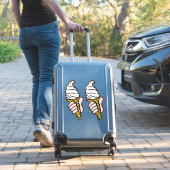 Twee grote, vette grafische Pop-art stijlIJ-crèmes Sticker (Koffer Insitu)