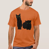 Twee grote zwarte katten t-shirt (Voorkant)