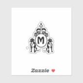 Twee Guard Dog Monogram Contour Sticker (Vel)