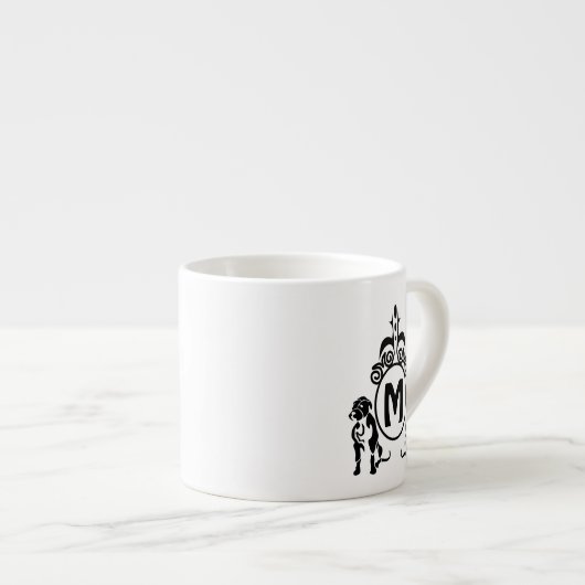 Twee Guard Dog Monogram Espresso Kop (Voorkant rechts)