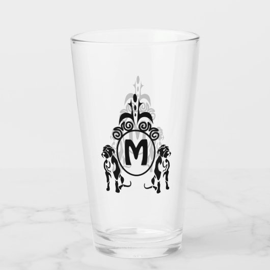 Twee Guard Dog Monogram Glas (Achterkant)