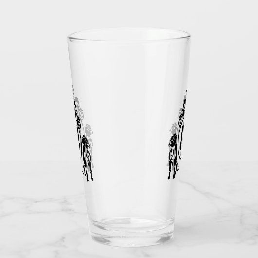 Twee Guard Dog Monogram Glas (Rechts)