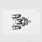 Twee Guard Dog Monogram Golfhanddoek (Horizontaal)