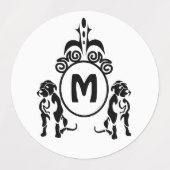 Twee Guard Dog Monogram Labels (Design 1)