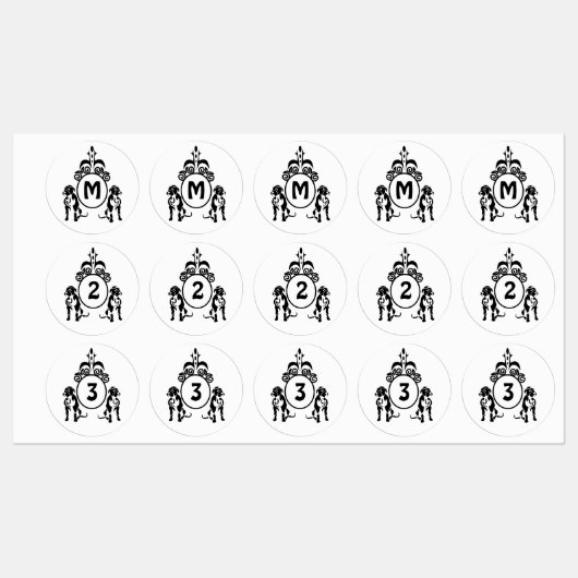 Twee Guard Dog Monogram Labels (Vel)
