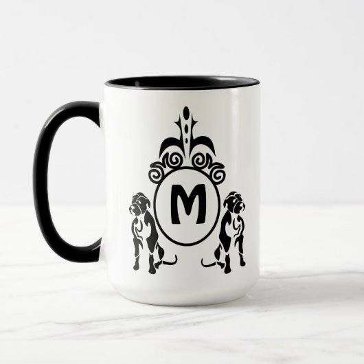 Twee Guard Dog Monogram Mok (Links)