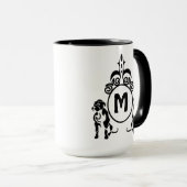 Twee Guard Dog Monogram Mok (Voorkant rechts)