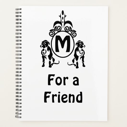 Twee Guard Dog Monogram Planner (Voorkant)