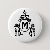 Twee Guard Dog Monogram Ronde Button 5,7 Cm (Voorkant)