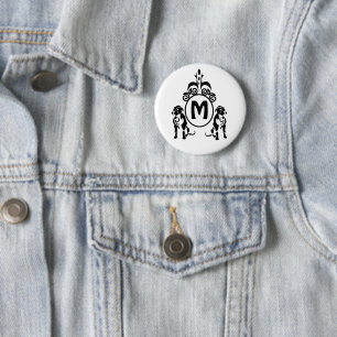 Twee Guard Dog Monogram Ronde Button 5,7 Cm