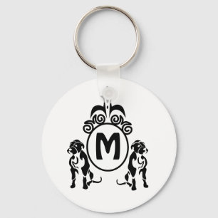Twee Guard Dog Monogram Sleutelhanger