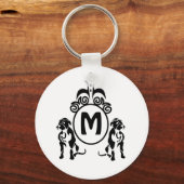 Twee Guard Dog Monogram Sleutelhanger (Voorkant)