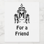 Twee Guard Dog Monogram Wijn Etiket (Enkel label)