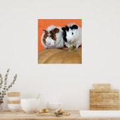 Twee Guinee-varkens op een Long Island Cheese Pump Poster (Keuken)