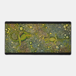 Twee hagedissen begroeten elkaar bureaumat