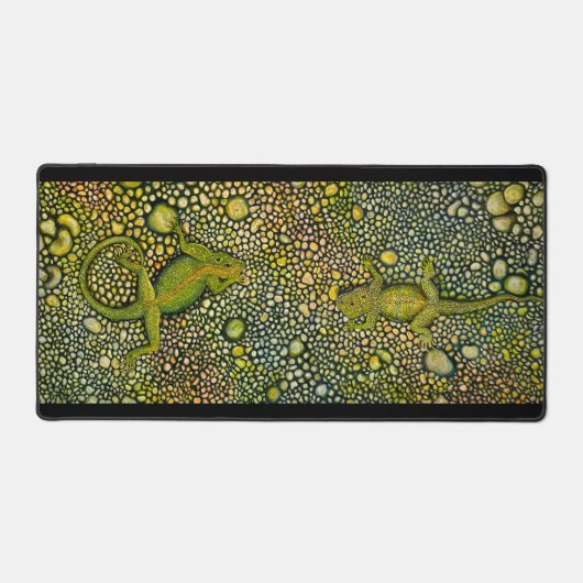 Twee hagedissen begroeten elkaar bureaumat (Voorkant)