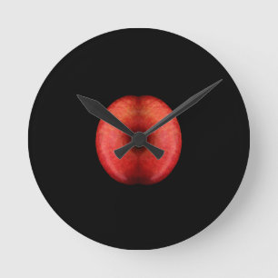 Twee halve foto van Red Apple Fine Art Ronde Klok
