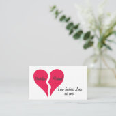 Twee halve harten doen mee als één informatiekaartje (Staand voorkant)