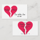 Twee halve harten doen mee als één informatiekaartje (Voorkant / Achterkant)