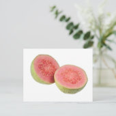 Twee halve roze guave briefkaart (Staand voorkant)