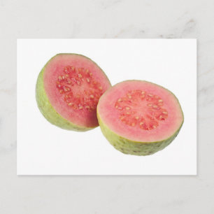 Twee halve roze guave briefkaart