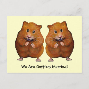 TWEE HAMSTERS: BESPAAR DATUM: MARRIAGE AANKONDIGINGSKAART