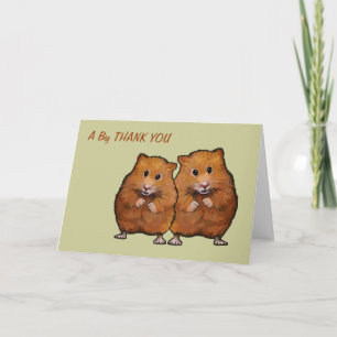 Twee Hamsters: Dank u van allebei van ons Bedankkaart