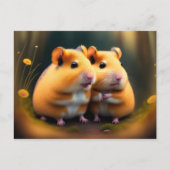 Twee hamsters in Love Briefkaart (Voorkant)