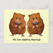 TWEE HAMSTERS: SAVE DATE: HUWELIJK AANKONDIGINGSKAART (Voorkant)