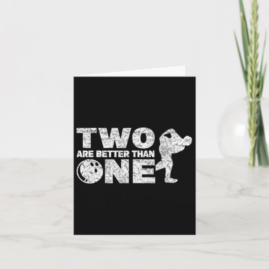 Twee Handed Bowler Funny Bowling Kaart (Voorkant)