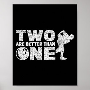 Twee Handed Bowler Funny Bowling Poster