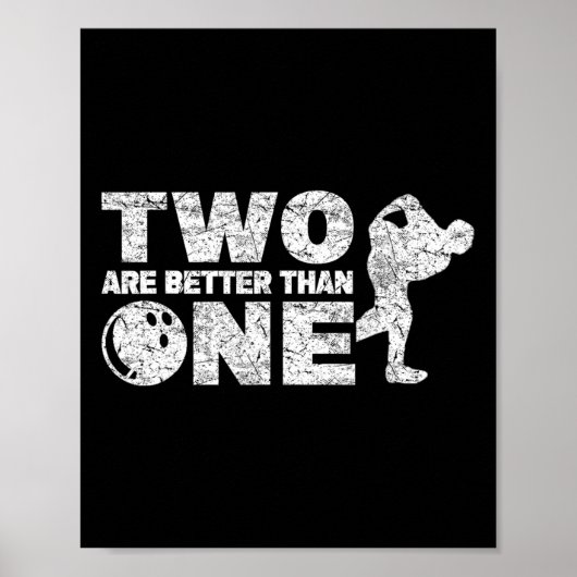 Twee Handed Bowler Funny Bowling Poster (Voorkant)