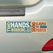 'Twee handen die meer werken' Citaat Bumpersticker (Op auto)