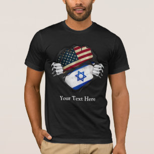 Twee handen rippen onthullende vlag Gepersonalisee T-shirt