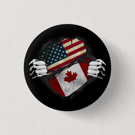 Twee handen scheuren aangepaste vlag onthullen ronde button 3,2 cm (Voorkant)