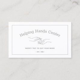 Twee handen Volwassen poliklinische zorgverlener Visitekaartje