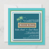 Twee handpalmen - Beach Wedding Invitations Kaart (Voorkant)