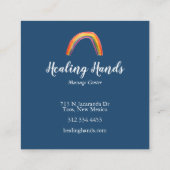 Twee hands-regenbogen vierkante visitekaartje (Achterkant)