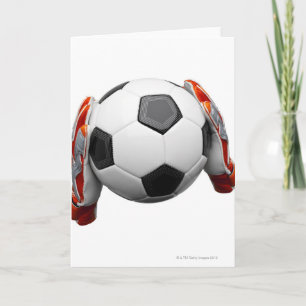 Twee handschoenen met een football kaart