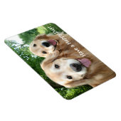 Twee Happy Golden Retriever Honden buiten Magneet (Rechterzijde)