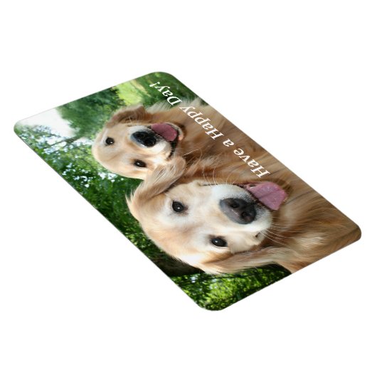 Twee Happy Golden Retriever Honden buiten Magneet (Rechterzijde)